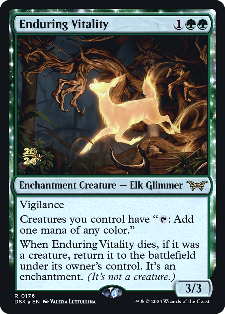 Enduring Vitality (PRE-176) - Duskmourn: House of Horror Promos: (enchantment) Foil - Poke-Collect