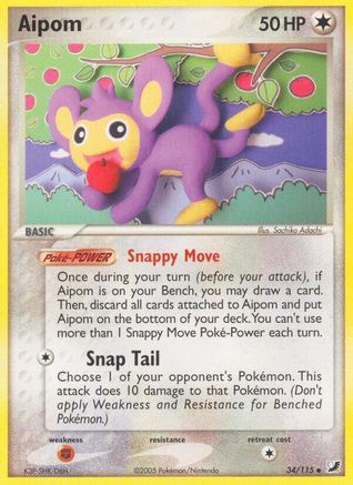 Aipom 34/115 - Unseen Forces Reverse Holofoil - Poke-Collect