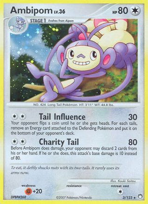 Ambipom 3/123 - Mysterious Treasures Reverse Holofoil - Poke-Collect
