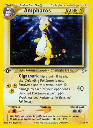 Ampharos 1/111 - Neo Genesis 1st Edition Holofoil - Poke-Collect