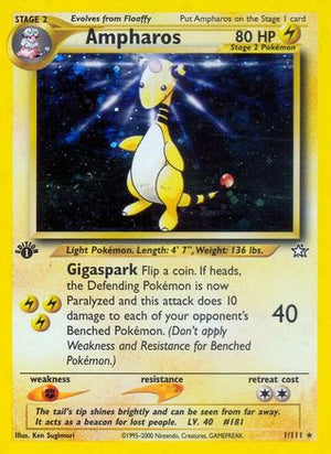 Ampharos 1/111 - Neo Genesis 1st Edition Holofoil - Poke-Collect