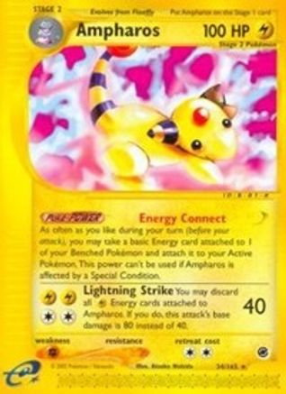 Ampharos (34) 34/165 - Expedition Reverse Holofoil - Poke-Collect