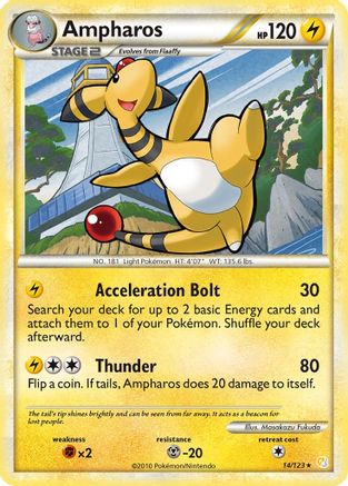 Ampharos 14/123 - HeartGold SoulSilver Reverse Holofoil - Poke-Collect