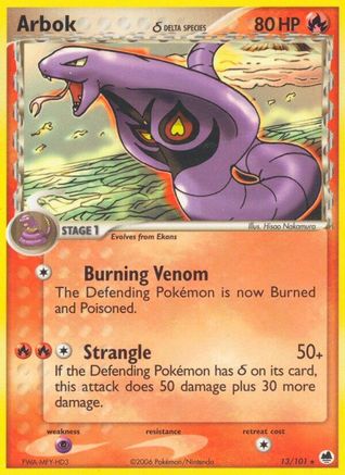 Arbok (Delta Species) 13/101 - Dragon Frontiers Reverse Holofoil - Poke-Collect