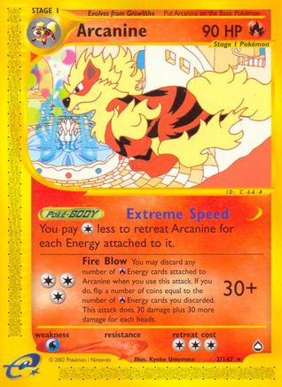 Arcanine 2/147 - Aquapolis Reverse Holofoil - Poke-Collect