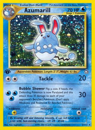 Azumarill 2/111 - Neo Genesis 1st Edition Holofoil - Poke-Collect