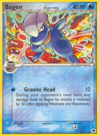 Bagon (Delta Species) 43/101 - Dragon Frontiers Reverse Holofoil - Poke-Collect