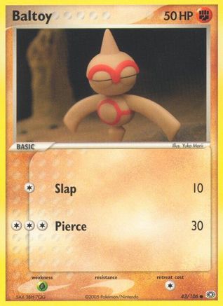 Baltoy 43/106 - Emerald Reverse Holofoil - Poke-Collect