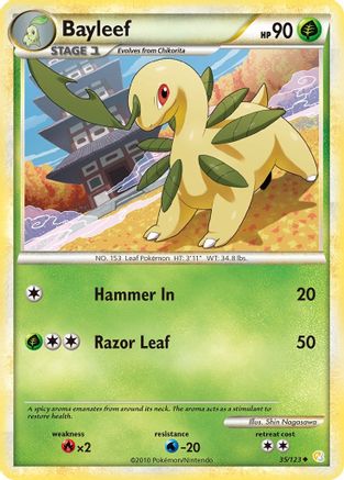 Bayleef 35/123 - HeartGold & SoulSilver Reverse Holofoil - Poke-Collect