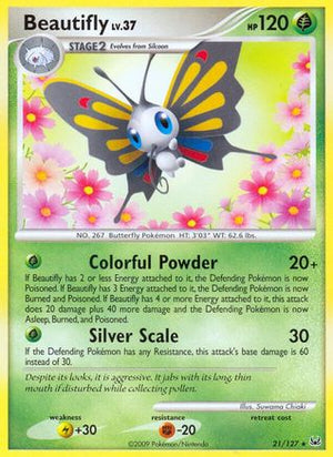 Beautifly 21/127 - Platinum Reverse Holofoil - Poke-Collect