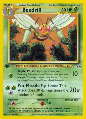 Beedrill 18/75 - Neo Discovery 1st Edition - Poke-Collect