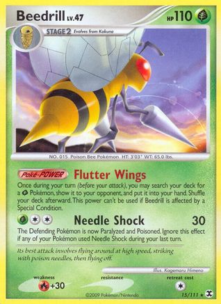 Beedrill 15/111 - Rising Rivals Reverse Holofoil - Poke-Collect