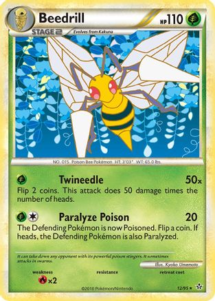 Beedrill 12/95 - HSUnleashed Reverse Holofoil - Poke-Collect