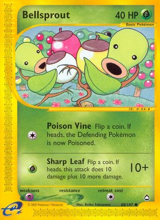 Bellsprout (68) 68/147 - Aquapolis Reverse Holofoil - Poke-Collect