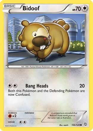 Bidoof 106/124 - Dragons Exalted Reverse Holofoil - Poke-Collect