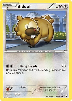 Bidoof 106/124 - Dragons Exalted Reverse Holofoil - Poke-Collect