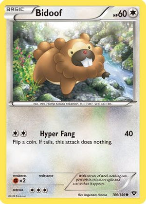 Bidoof 106/146 - XY Reverse Holofoil - Poke-Collect