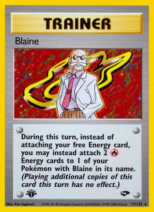 Blaine (17) 17/132 - Gym Challenge 1st Edition Holofoil - Poke-Collect