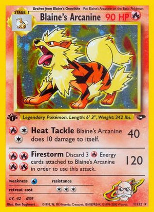 Blaine's Arcanine 1/132 - Gym Challenge 1st Edition Holofoil - Poke-Collect
