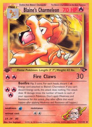 Blaine's Charmeleon 31/132 - Gym Challenge 1st Edition - Poke-Collect