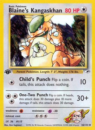 Blaine's Kangaskhan 36/132 - Gym Heroes 1st Edition - Poke-Collect