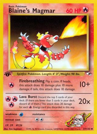 Blaine's Magmar 37/132 - Gym Heroes Unlimited - Poke-Collect