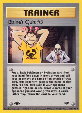 Blaine's Quiz #3 112/132 - Gym Challenge 1st Edition - Poke-Collect