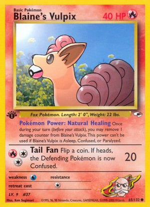 Blaine's Vulpix 65/132 - Gym Heroes 1st Edition