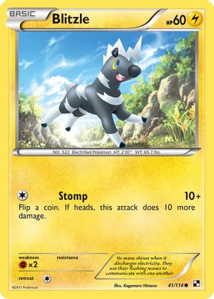 Blitzle (41) 41/114 - Black and White Reverse Holofoil - Poke-Collect