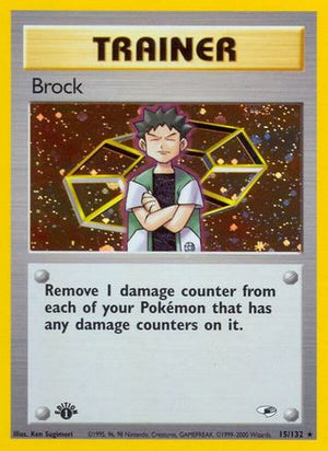 Brock 15/132 - Gym Heroes 1st Edition Holofoil - Poke-Collect
