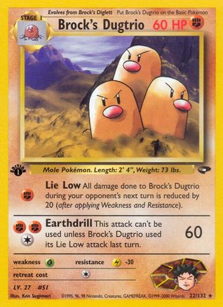 Brock's Dugtrio 22/132 - Gym Challenge Unlimited - Poke-Collect