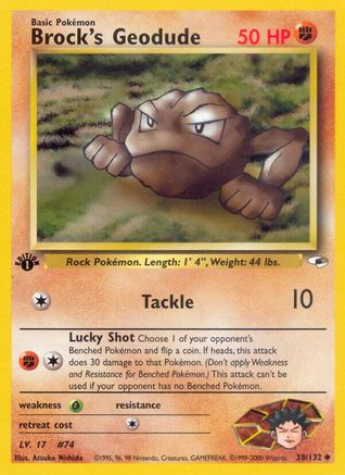 Brock's Geodude (38) 38/132 - Gym Heroes Unlimited - Poke-Collect