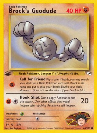 Brock's Geodude (66) 66/132 - Gym Heroes 1st Edition - Poke-Collect