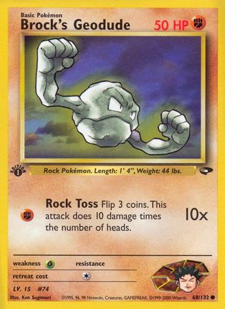 Brock's Geodude 68/132 - Gym Challenge 1st Edition - Poke-Collect