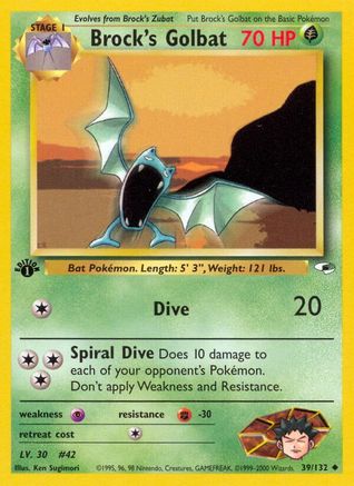 Brock's Golbat 39/132 - Gym Heroes Unlimited - Poke-Collect