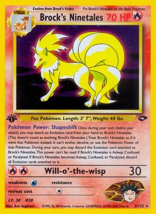 Brock's Ninetales 3/132 - Gym Challenge Unlimited Holofoil - Poke-Collect