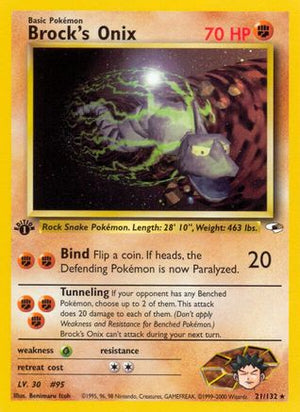 Brock's Onix (21) 21/132 - Gym Heroes 1st Edition - Poke-Collect