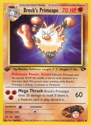 Brock's Primeape 35/132 - Gym Challenge Unlimited - Poke-Collect