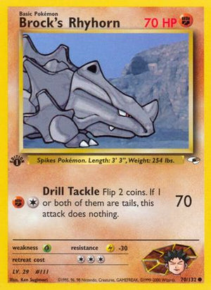 Brock's Rhyhorn (70) 70/132 - Gym Heroes Unlimited - Poke-Collect