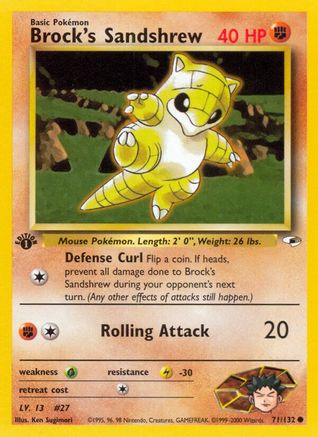 Brock's Sandshrew (71) 71/132 - Gym Heroes 1st Edition - Poke-Collect