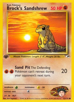 Brock's Sandshrew 72/132 - Gym Heroes 1st Edition