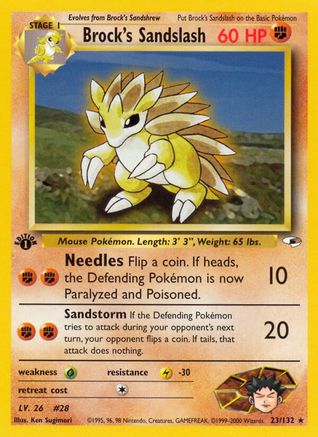 Brock's Sandslash 23/132 - Gym Heroes 1st Edition - Poke-Collect