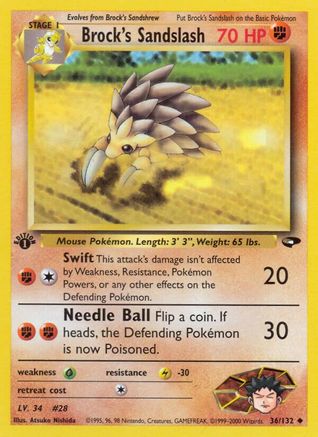 Brock's Sandslash 36/132 - Gym Challenge Unlimited - Poke-Collect