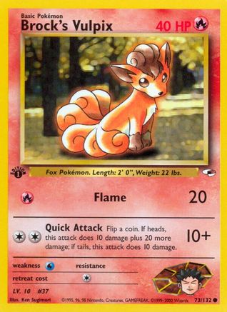 Brock's Vulpix 73/132 - Gym Heroes Unlimited - Poke-Collect