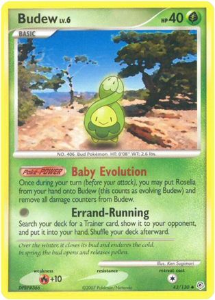 Budew 43/130 - Diamond and Pearl Reverse Holofoil - Poke-Collect