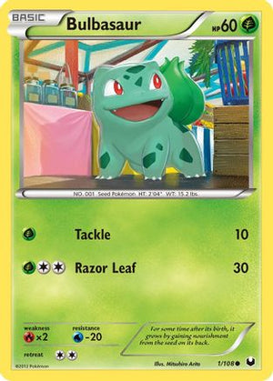 Bulbasaur 1/108 - Dark Explorers Reverse Holofoil