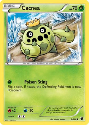 Cacnea 9/116 - Plasma Freeze Reverse Holofoil - Poke-Collect