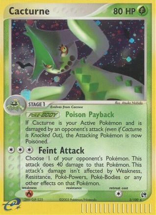 Cacturne 2/100 - Sandstorm Reverse Holofoil - Poke-Collect