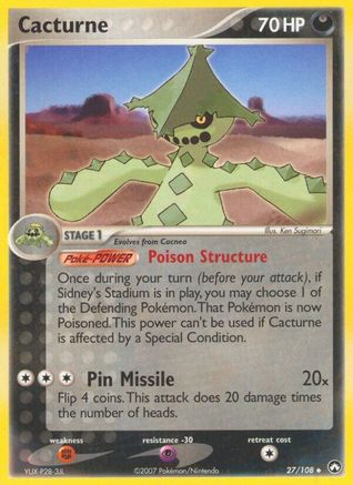 Cacturne 27/108 - Power Keepers Reverse Holofoil - Poke-Collect