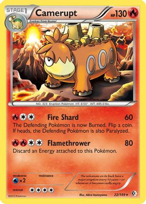 Camerupt 22/149 - Boundaries Crossed Reverse Holofoil - Poke-Collect